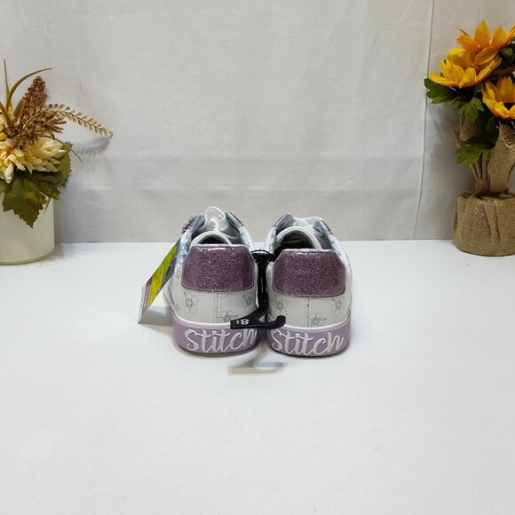 Disney Stitch Low Top Sneakers Womens 8.5 Lace-Up Glitter Accents Charm Keychain - Picture 6 of 8
